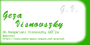 geza visnovszky business card